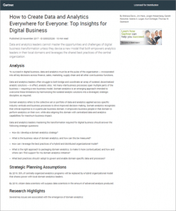 Gartner Report: How to Create Data and Analytics Everywhere for Everyone